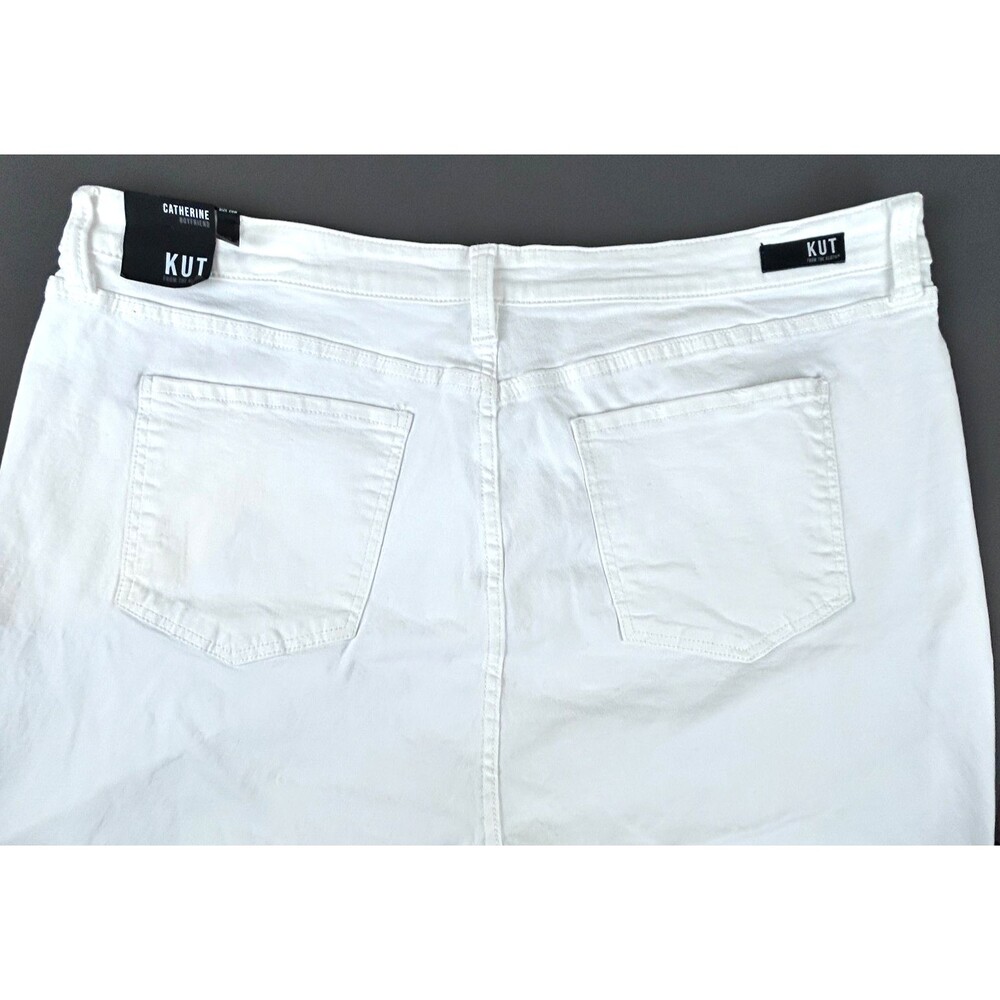 Kut From The Kloth Catherine Boyfriend White Denim Jeans Size 20W NWT - Picture 7 of 13